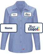 RedKap L/S MIMIX for Her Custom Work Shirt, color: Light Blue