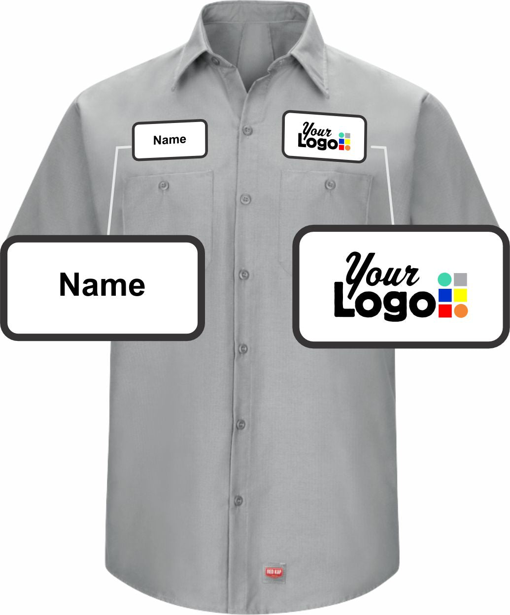 RedKap S/S MIMIX Custom Work Shirt, color: Grey