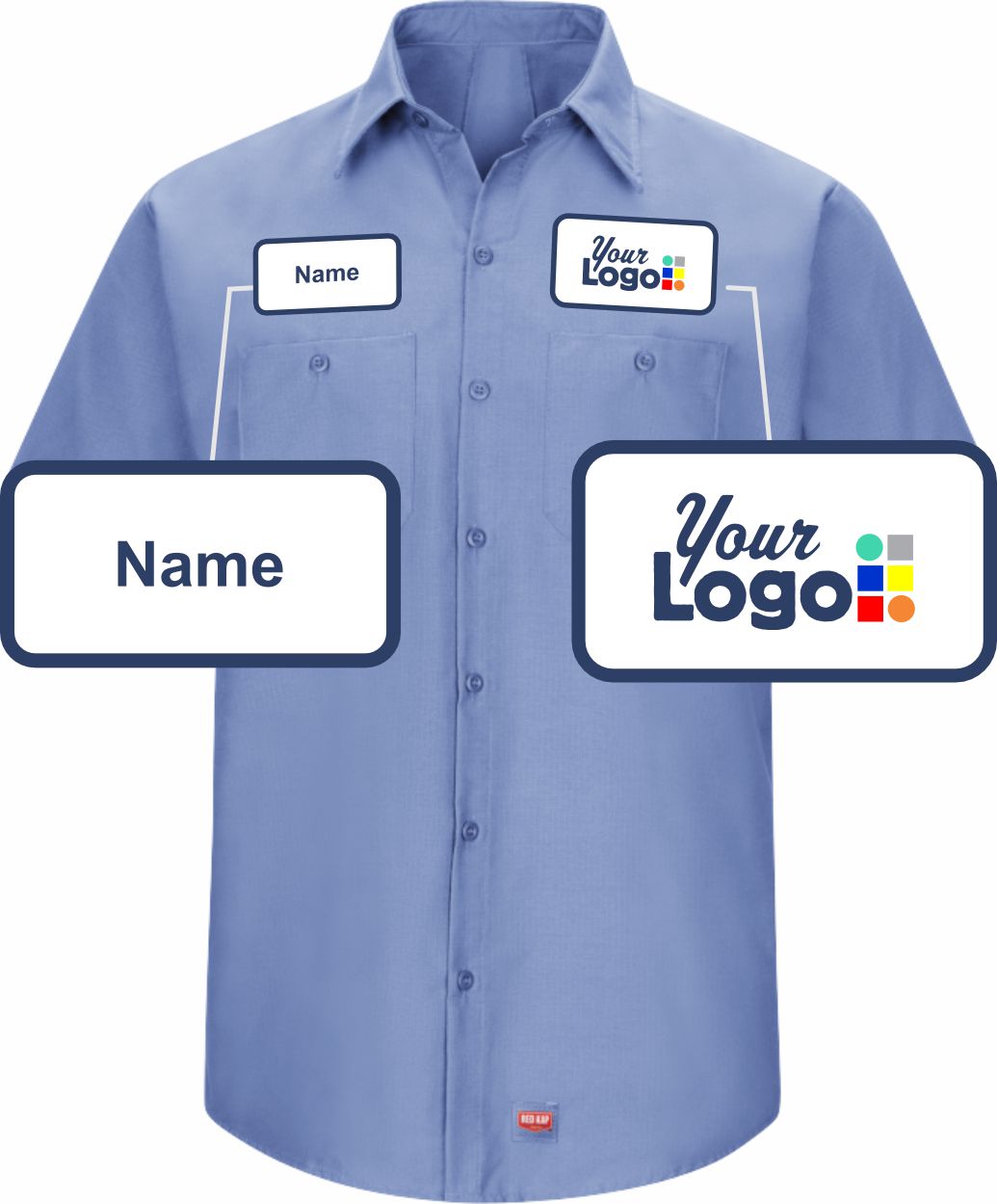 RedKap S/S MIMIX Custom Work Shirt, color: Light Blue