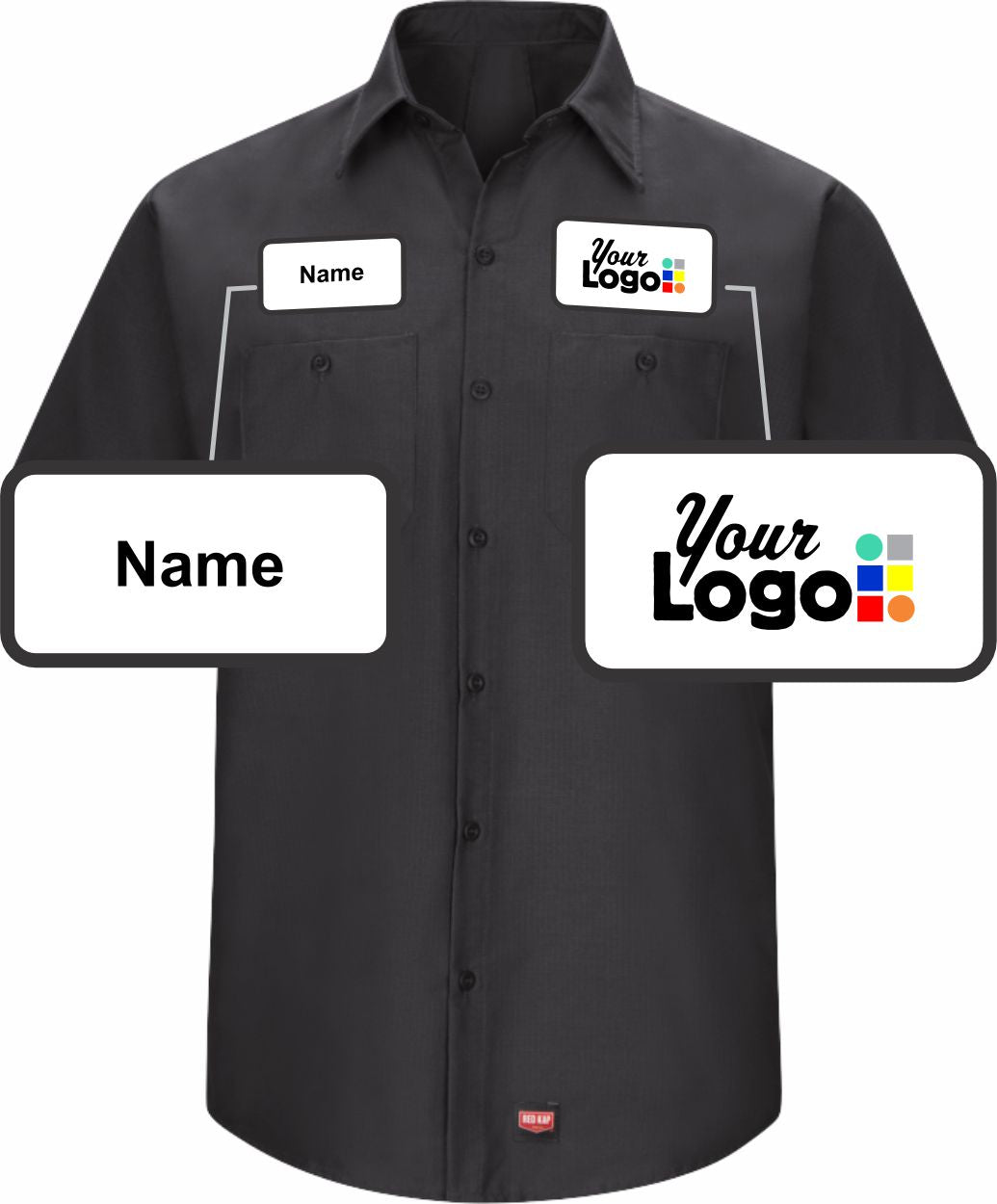 RedKap S/S MIMIX Custom Work Shirt, color: Black