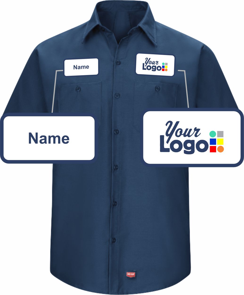 RedKap S/S MIMIX Custom Work Shirt, color: Navy