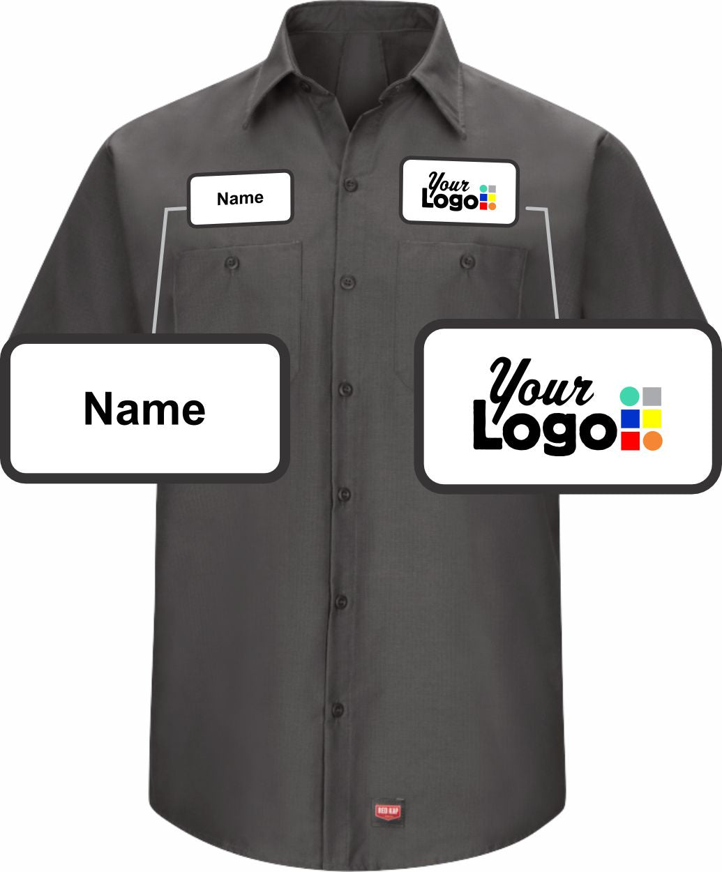 RedKap S/S MIMIX Custom Work Shirt, color: Charcoal