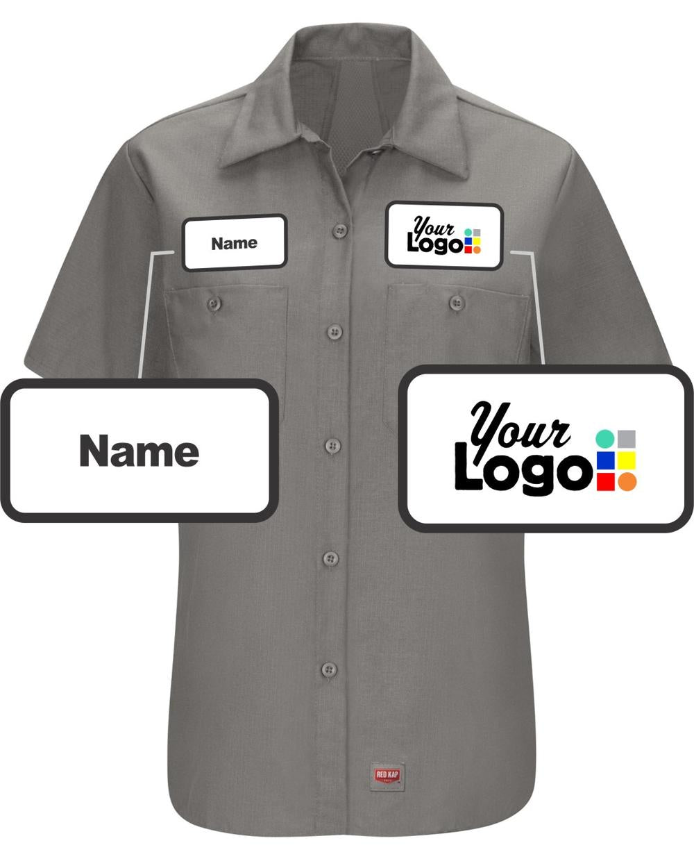 RedKap S/S MIMIX For Her Custom Work Shirt, color: Grey