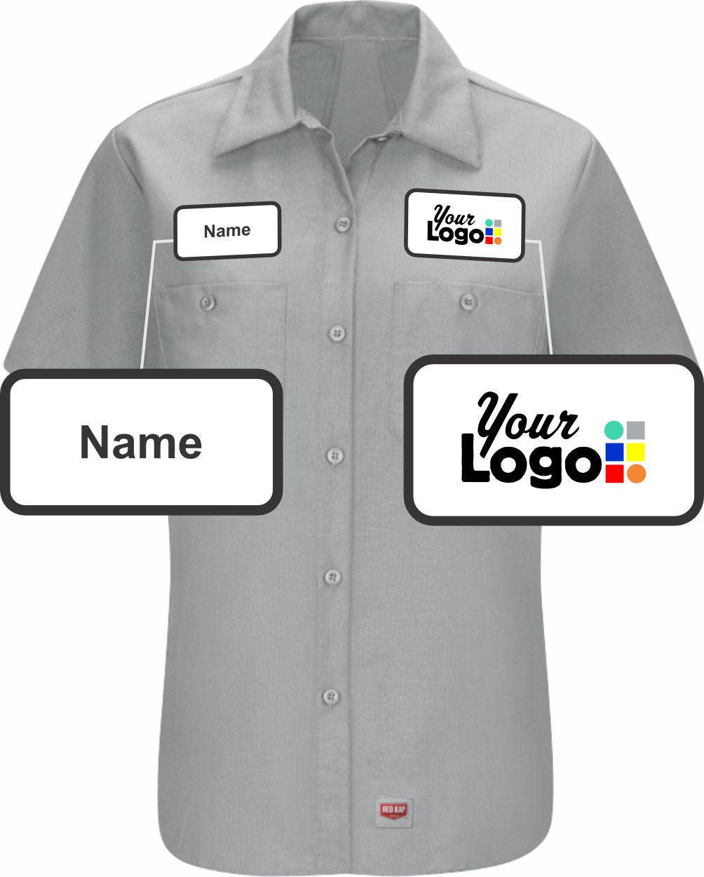 RedKap S/S MIMIX For Her Custom Work Shirt, color: Grey