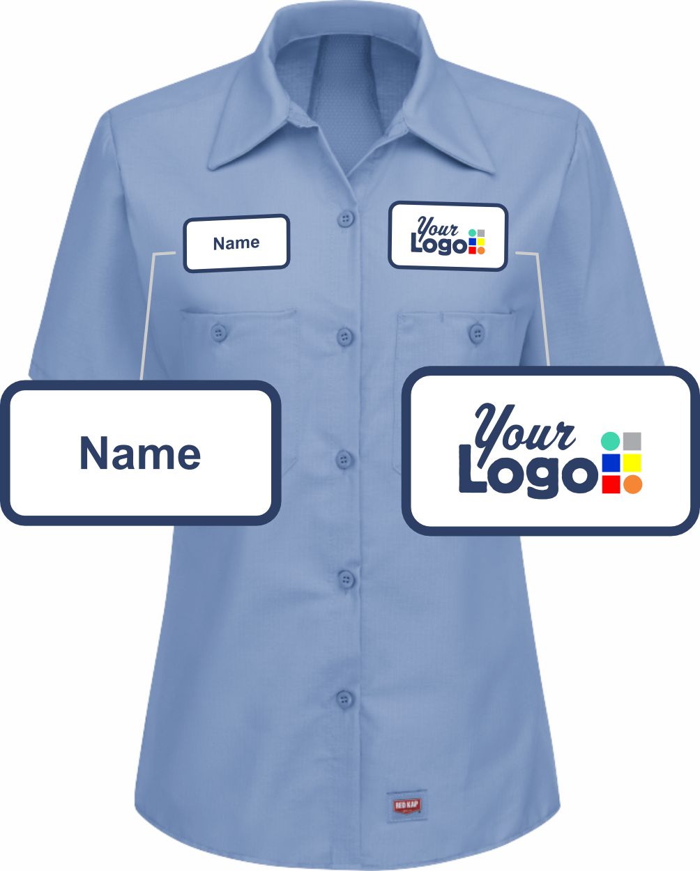 RedKap S/S MIMIX For Her Custom Work Shirt, color: Light Blue