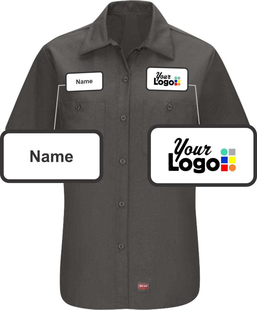 RedKap S/S MIMIX For Her Custom Work Shirt, color: Charcoal