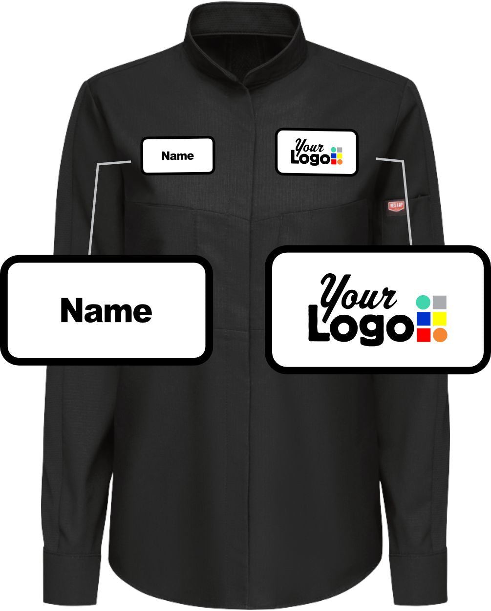 RedKap L/S Pro+ Oilblok & Mimix Custom Work Shirt, color: Black