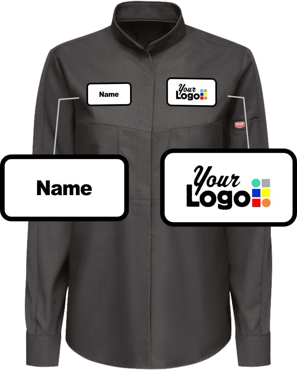 RedKap L/S Pro+ Oilblok & Mimix Custom Work Shirt, color: Charcoal