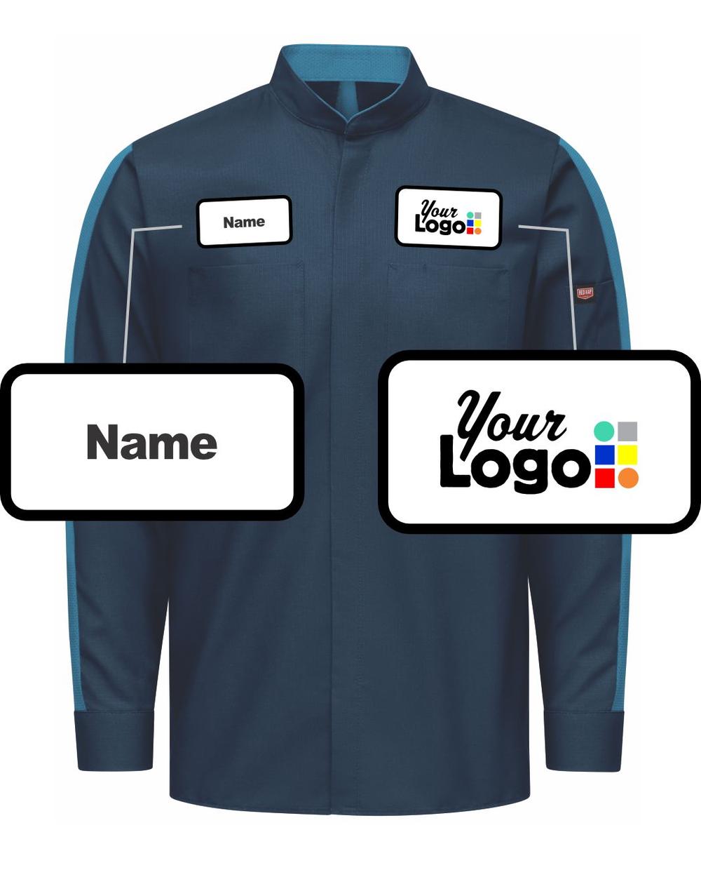 RedKap L/S L/S Pro+ Oilblok & Mimix Custom Work Shirt, color: Navy/Teal