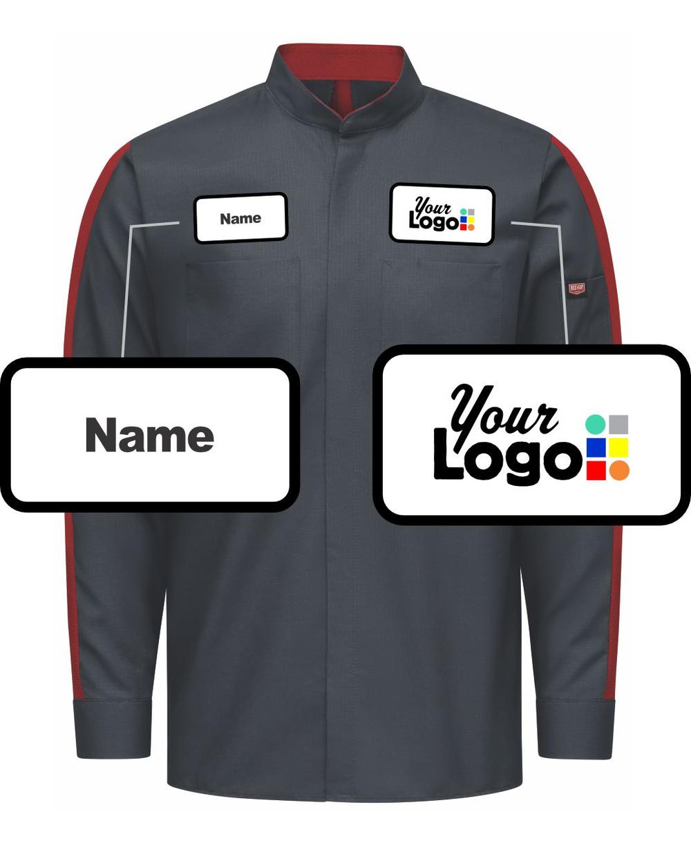 RedKap L/S L/S Pro+ Oilblok & Mimix Custom Work Shirt, color: Charcoal/Fireball