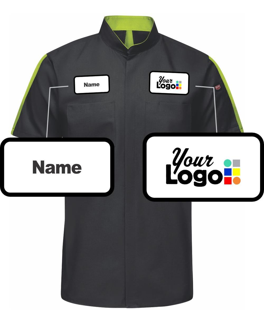 RedKap S/S Pro+ Oilblok & Mimix Custom Work Shirt, color: Black/Yellow