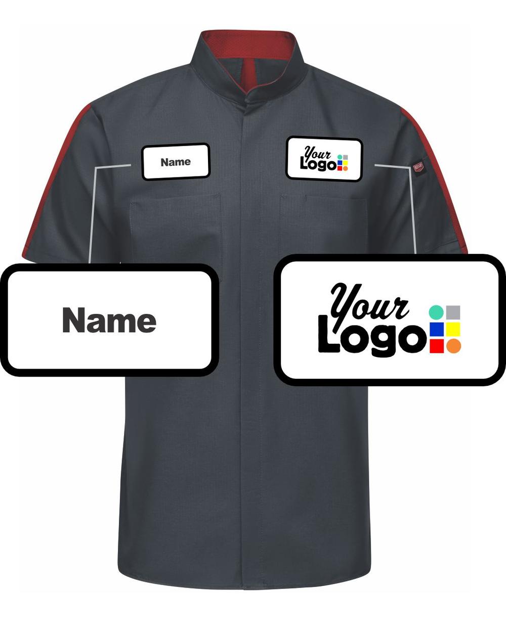 RedKap S/S Pro+ Oilblok & Mimix Custom Work Shirt, color: Charcoal/Fireball