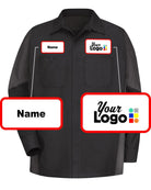 RedKap L/S Crew Custom Work Shirt, color: Black/Charcoal