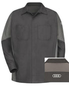 RedKap L/S Audi Tech Automotive Shirt, color: Charcoal/Light Grey