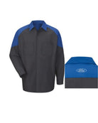 RedKap L/S Ford Technician Automotive Shirt, color: Charcoal/Royal