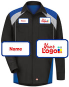 RedKap L/S Tri-Color Shop Custom Work Shirt, color: Black/Royal