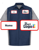 RedKap S/S Crew Custom Work Shirt, color: Navy/Grey