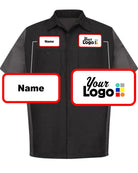 RedKap S/S Crew Custom Work Shirt, color: Black/Charcoal