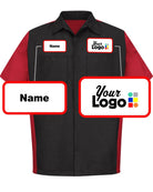 RedKap S/S Crew Custom Work Shirt, color: Black/Red