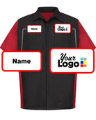 RedKap S/S Crew Custom Work Shirt, color: Black/Red