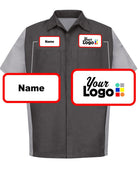 RedKap S/S Crew Custom Work Shirt, color: Charcoal/Grey