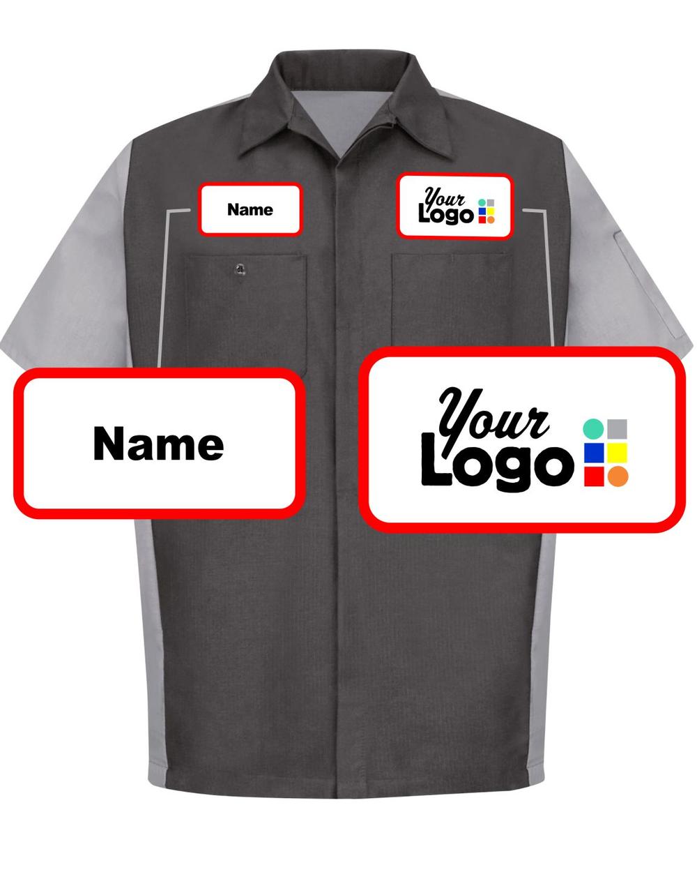 RedKap S/S Crew Custom Work Shirt, color: Charcoal/Grey