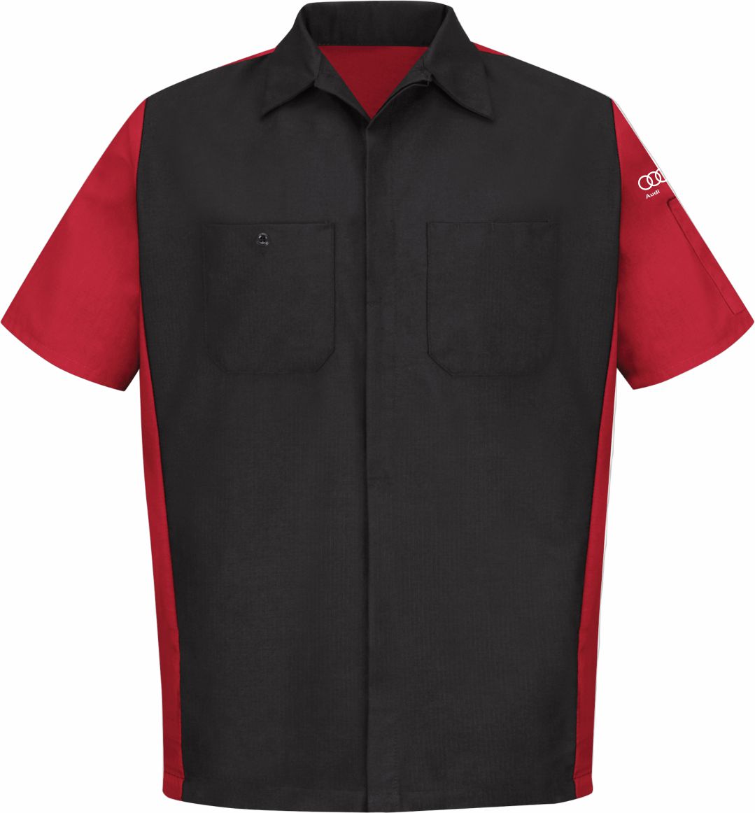 RedKap S/S Audi Tech Automotive Shirt, color: Black/Red
