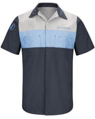 RedKap S/S Honda Technician Automotive Shirt, color: Navy/Light Grey