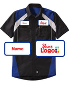 RedKap S/S Tri-Color Shop Custom Work Shirt, color: Black/Royal