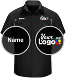 RedKap S/S Performance Plus Custom Work Shirt, color: Black/Charcoal
