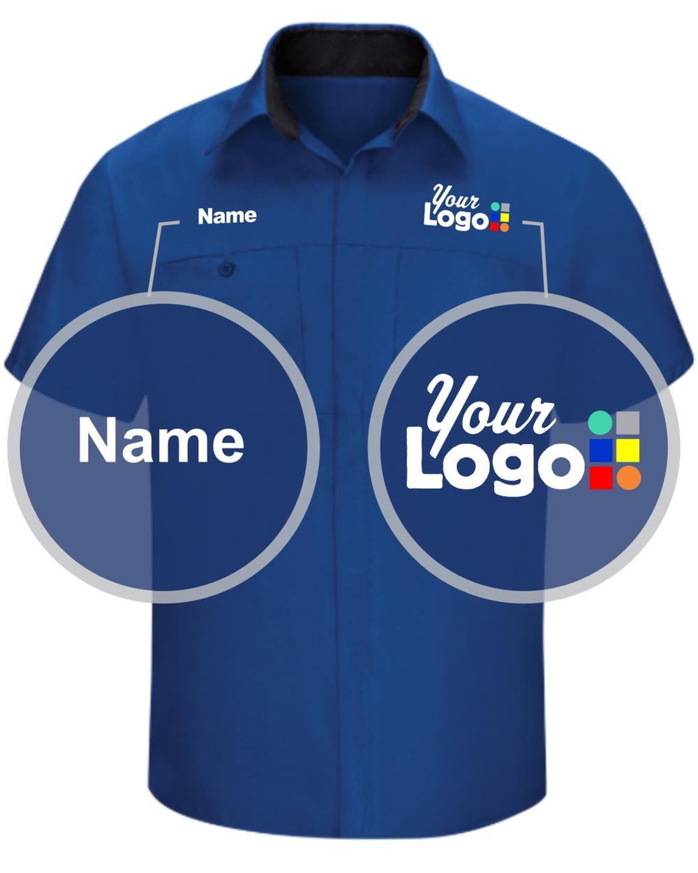 RedKap S/S Performance Plus Custom Work Shirt, color: Royal/Black