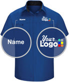 RedKap S/S Performance Plus Custom Work Shirt, color: Royal/Black