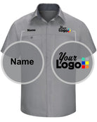 RedKap S/S Performance Plus Custom Work Shirt, color: Light Grey/Charcoal