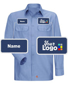 RedKap L/S Class-A Custom Work Shirt, color: Light Blue