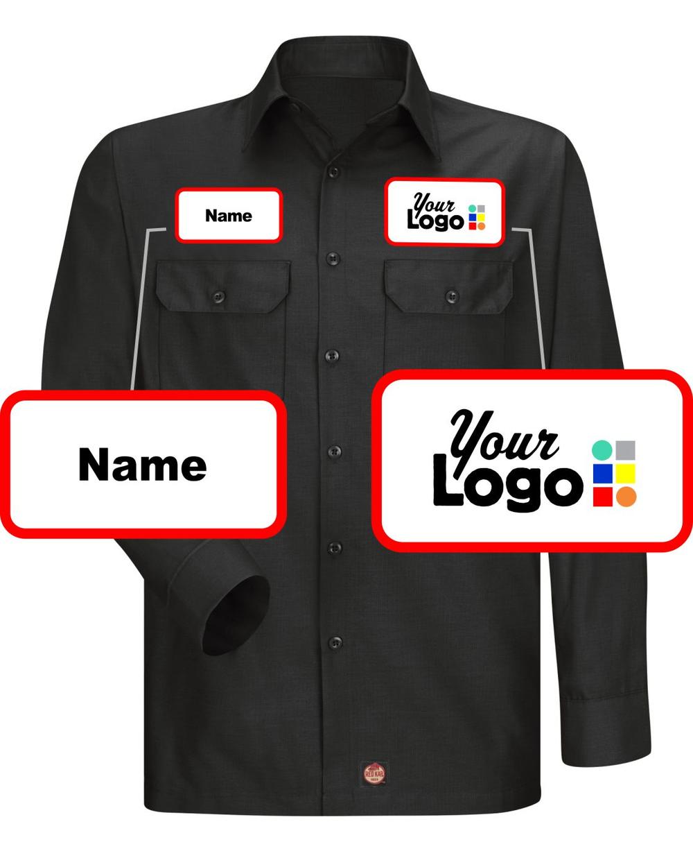 RedKap L/S Class-A Custom Work Shirt, color: Black