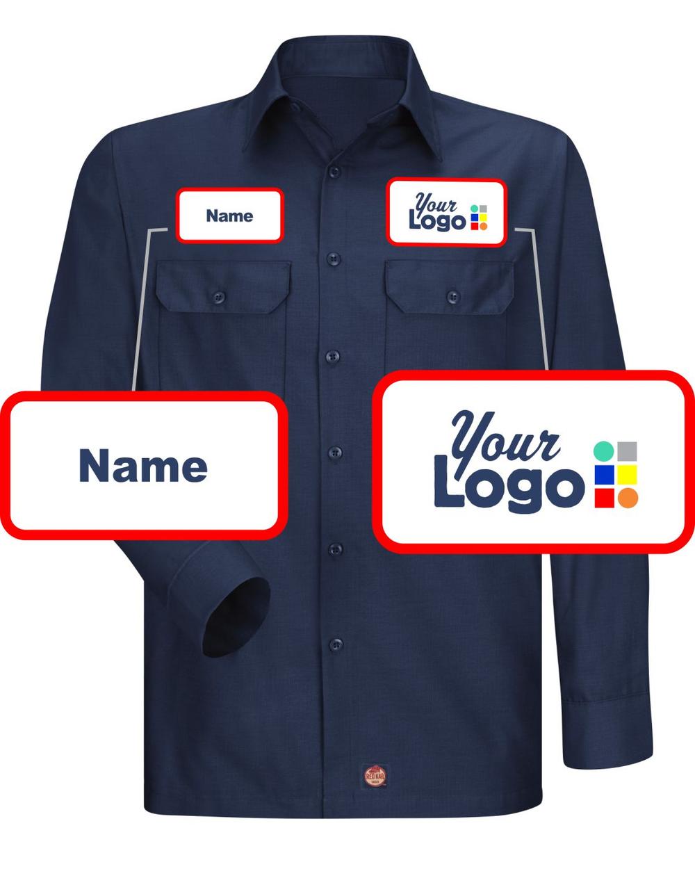 RedKap L/S Class-A Custom Work Shirt, color: Navy