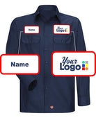RedKap L/S Class-A Custom Work Shirt, color: Navy