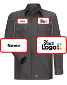 RedKap L/S Class-A Custom Work Shirt, color: Charcoal