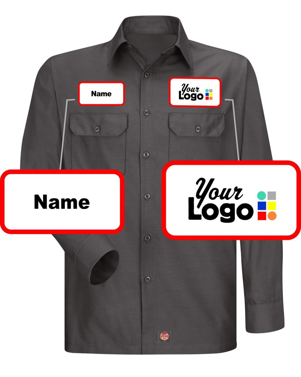 RedKap L/S Class-A Custom Work Shirt, color: Charcoal