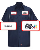 RedKap S/S Class-A Custom Work Shirt, color: Navy