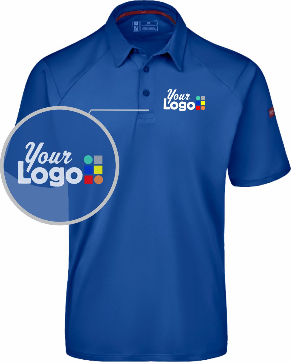 RedKap S/S Cooling Stretch Jersey Custom Golf Shirt, color: Royal Blue