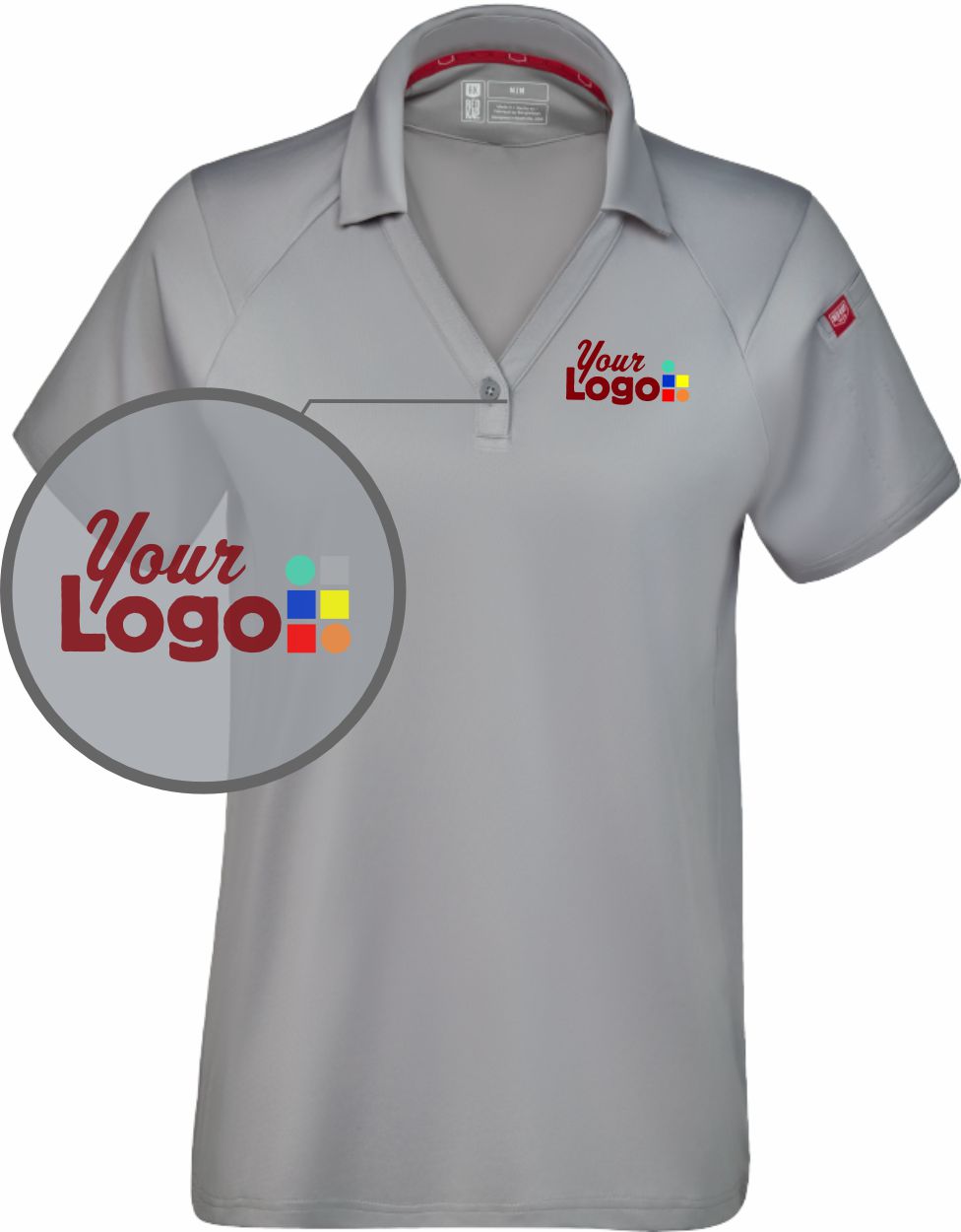 RedKap S/S Cooling Stretch Jersey Custom Golf Shirt, color: Gravel