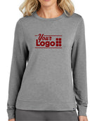 TravisMathew Long Weekend Crew Custom Sweatshirt, color: Light Grey Heather