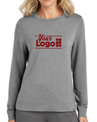 TravisMathew Long Weekend Crew Custom Sweatshirt, color: Light Grey Heather