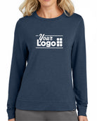 TravisMathew Long Weekend Crew Custom Sweatshirt, color: Blue Nights Heather