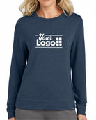 TravisMathew Long Weekend Crew Custom Sweatshirt, color: Blue Nights Heather