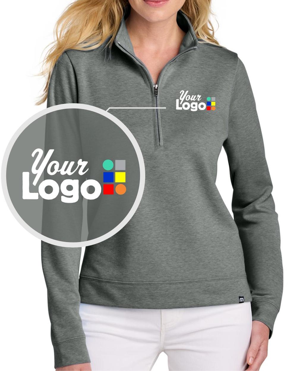 TravisMathew Coveside 1/2 Zip Custom Pullover, color: Dark Grey Heather