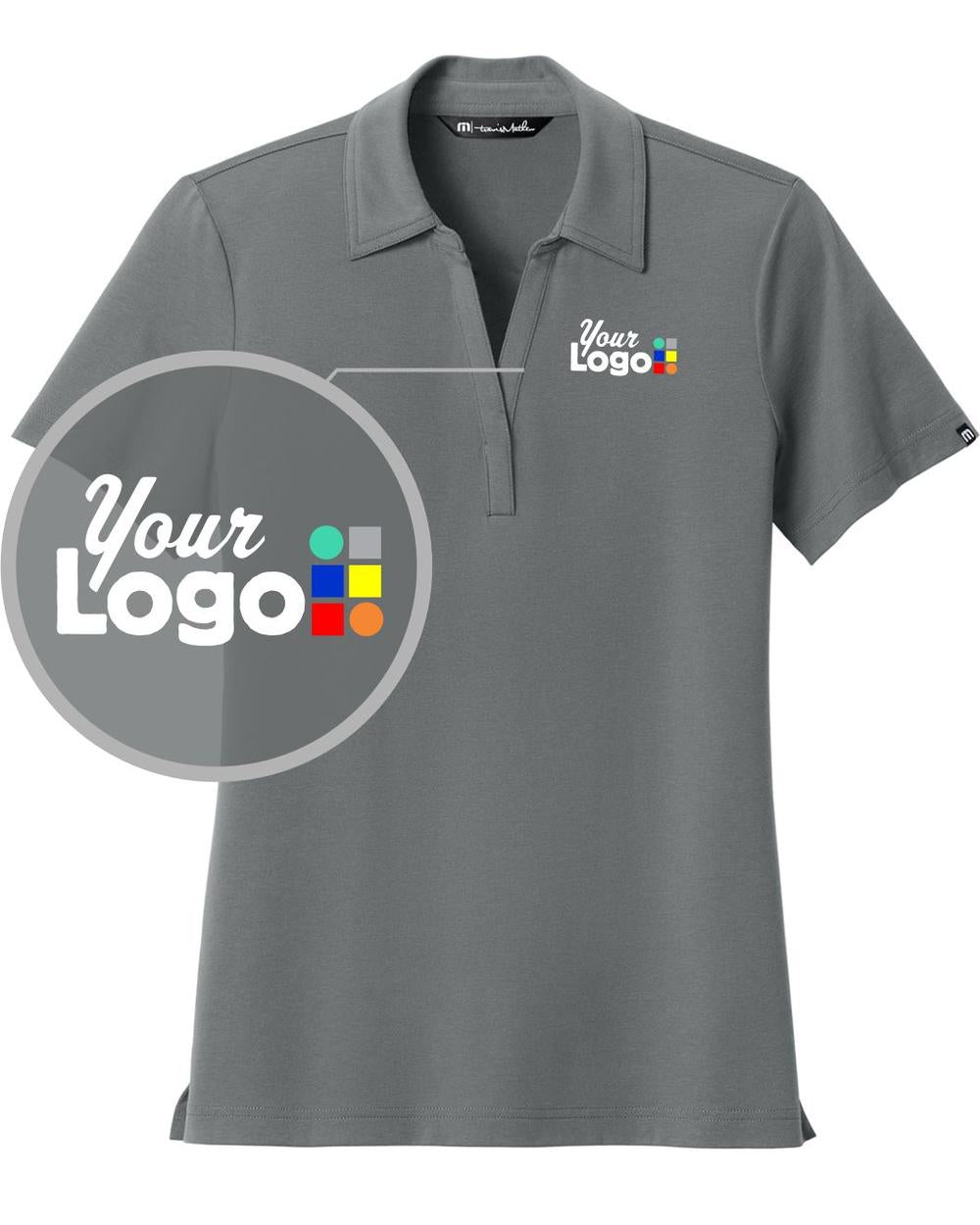 TravisMathew S/S Glenview Solid Custom Golf Shirt, color: Quiet Shade Grey