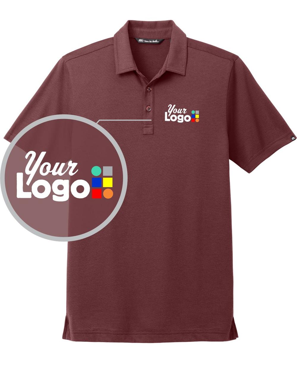 TravisMathew S/S Sunnyvale Custom Golf Shirt, color: Oxblood Heather