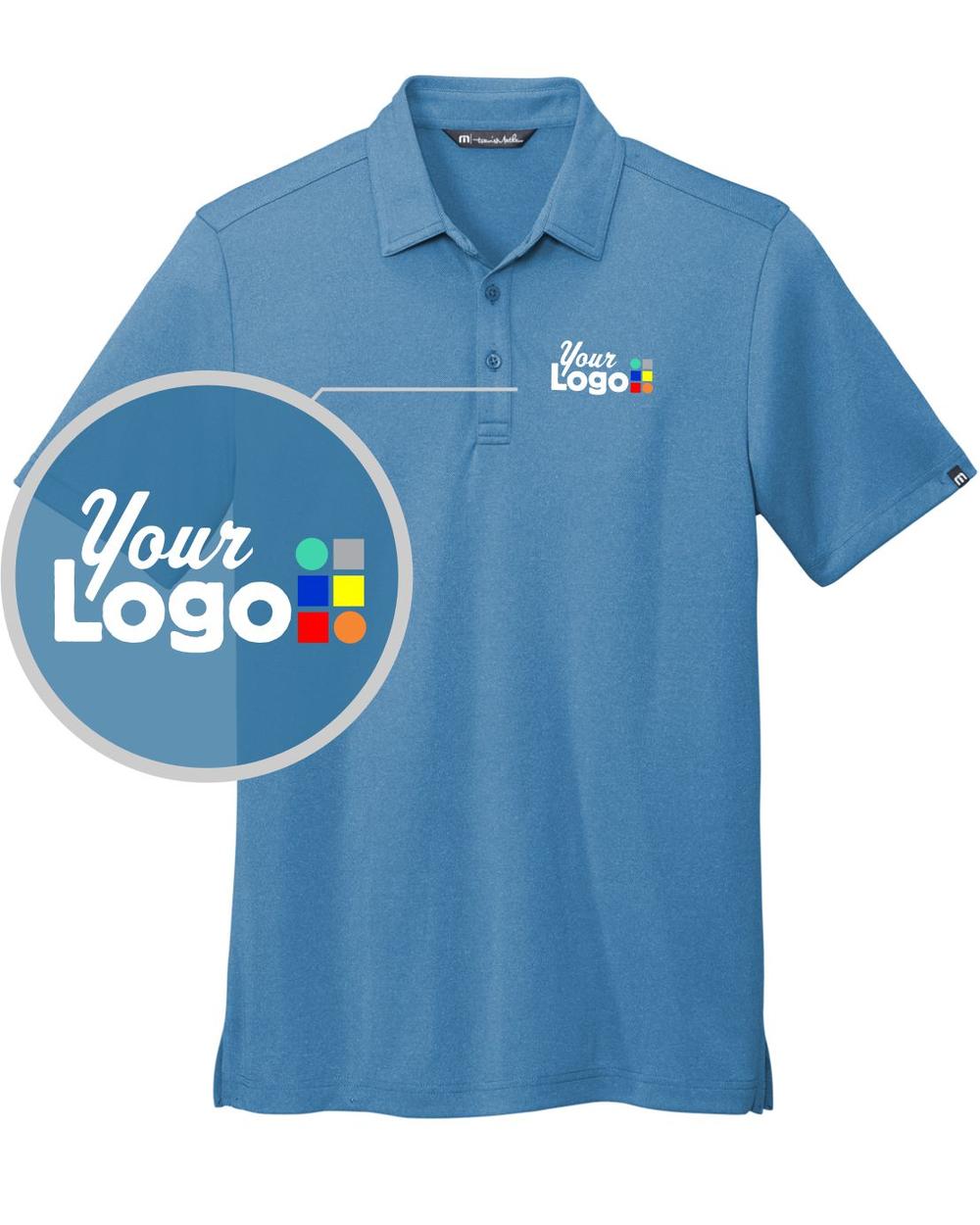TravisMathew S/S Coto Performance Custom Golf Shirt, color: Federal Blue
